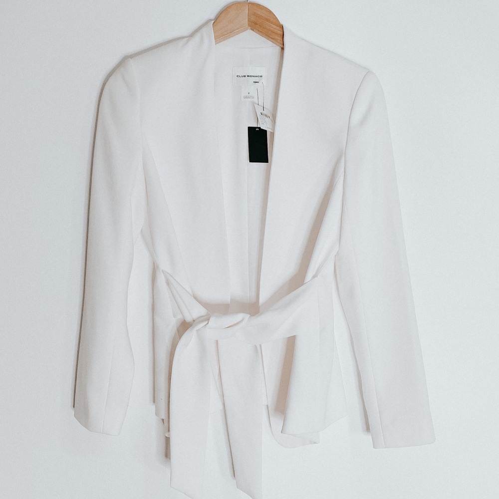 NWT Club Monaco Wrap Blazer in White